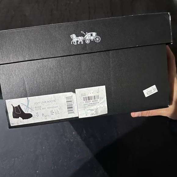 new in box coach black levy leather booties - Picture 5 of 6